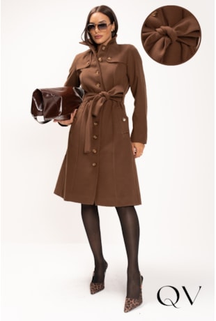 CASACO EM LÃ BATIDA MARROM - LEKAZIS CASACO EM LÃ BATIDA MARROM - LEKAZIS