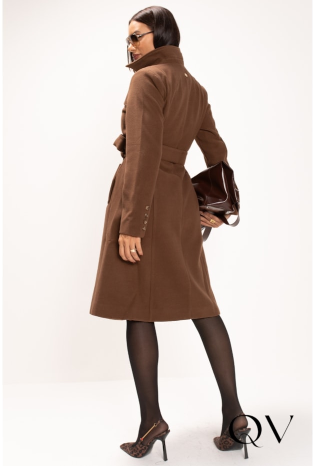 CASACO EM LÃ BATIDA MARROM - LEKAZIS CASACO EM LÃ BATIDA MARROM - LEKAZIS