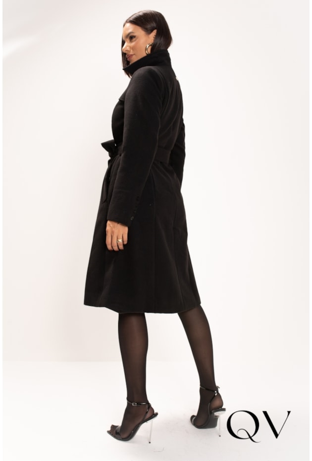 CASACO EM LÃ BATIDA PRETO - LEKAZIS CASACO EM LÃ BATIDA PRETO - LEKAZIS