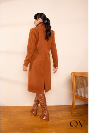 CASACO MIDI LÃ CARAMELO - LEKAZIS CASACO MIDI LÃ CARAMELO - LEKAZIS