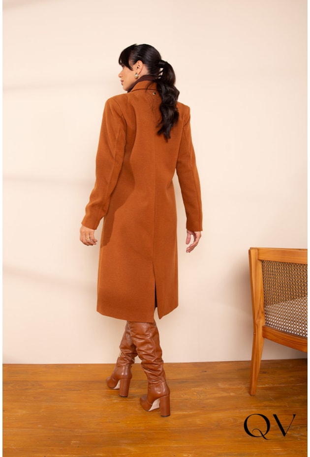 CASACO MIDI LÃ CARAMELO - LEKAZIS CASACO MIDI LÃ CARAMELO - LEKAZIS