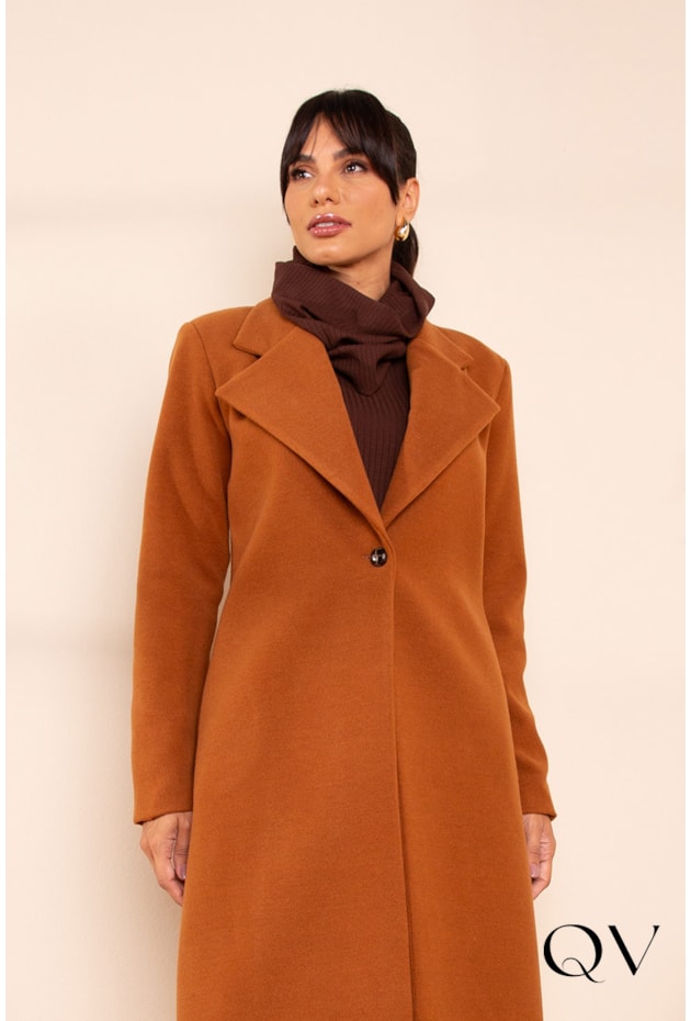 CASACO MIDI LÃ CARAMELO - LEKAZIS CASACO MIDI LÃ CARAMELO - LEKAZIS