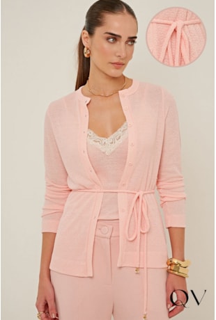 CASACO SLIM EM MALHA TRICOT NUDE - LINDA DE MORRER CASACO SLIM EM MALHA TRICOT NUDE - LINDA DE MORRER