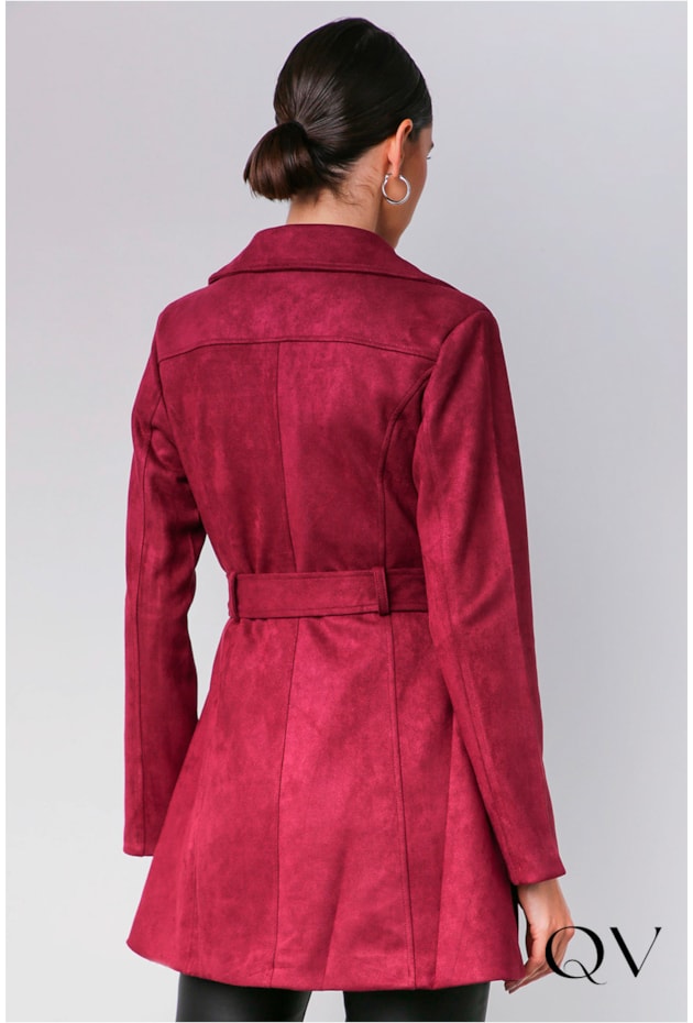 CASACO SUEDE COM CINTO VINHO - MAMÔ CASACO SUEDE COM CINTO VINHO - MAMÔ