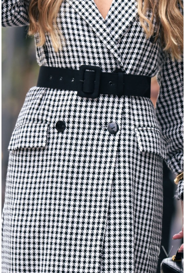 CASACO TRENCH COAT EM PIED POULE PRETO - LUZIA FAZZOLLI