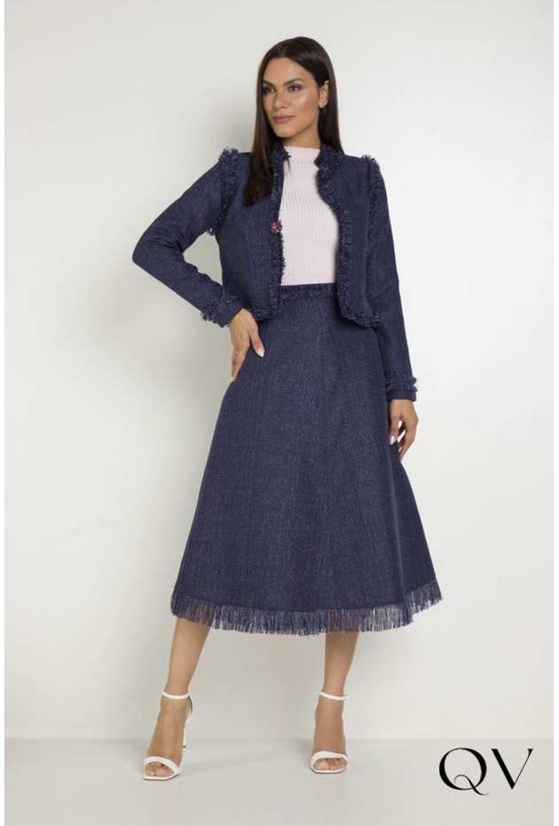 CASAQUETO TWEED COM LUREX MARINHO - LEKAZIS CASAQUETO TWEED COM LUREX MARINHO - LEKAZIS