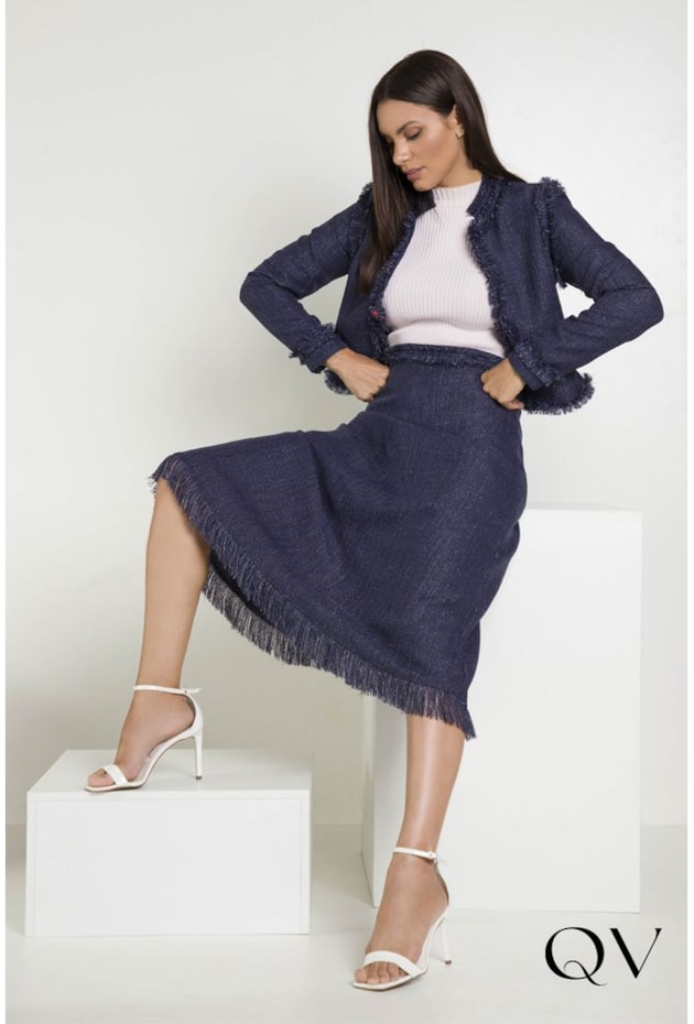 CASAQUETO TWEED COM LUREX MARINHO - LEKAZIS CASAQUETO TWEED COM LUREX MARINHO - LEKAZIS