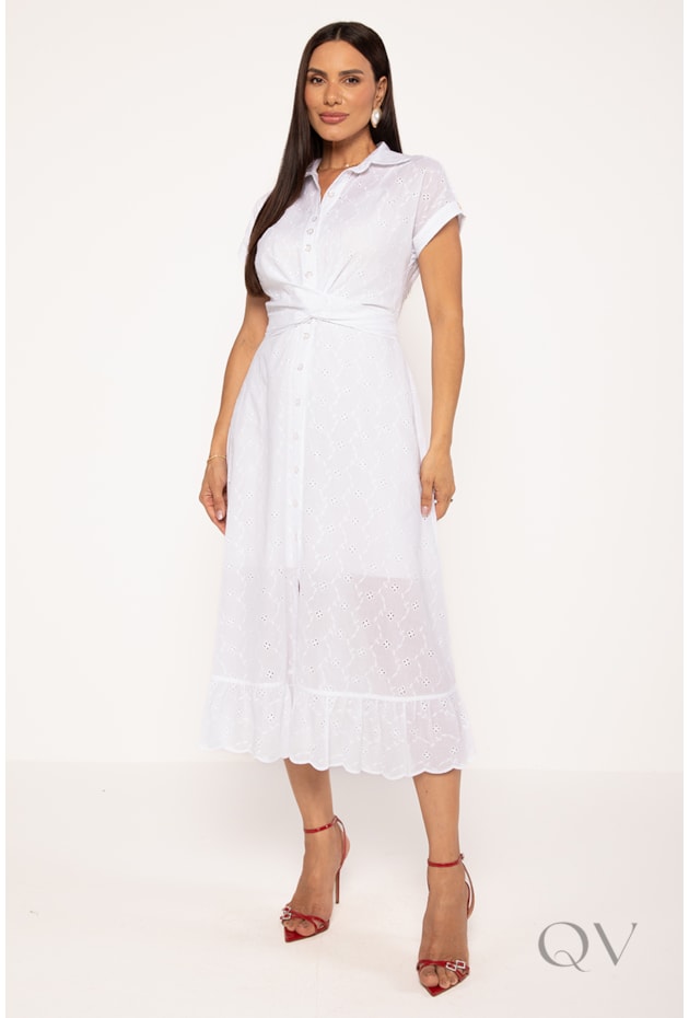 CHEMISE COM MANGA JAPONESA EM LAISE BRANCO - LEKAZIS