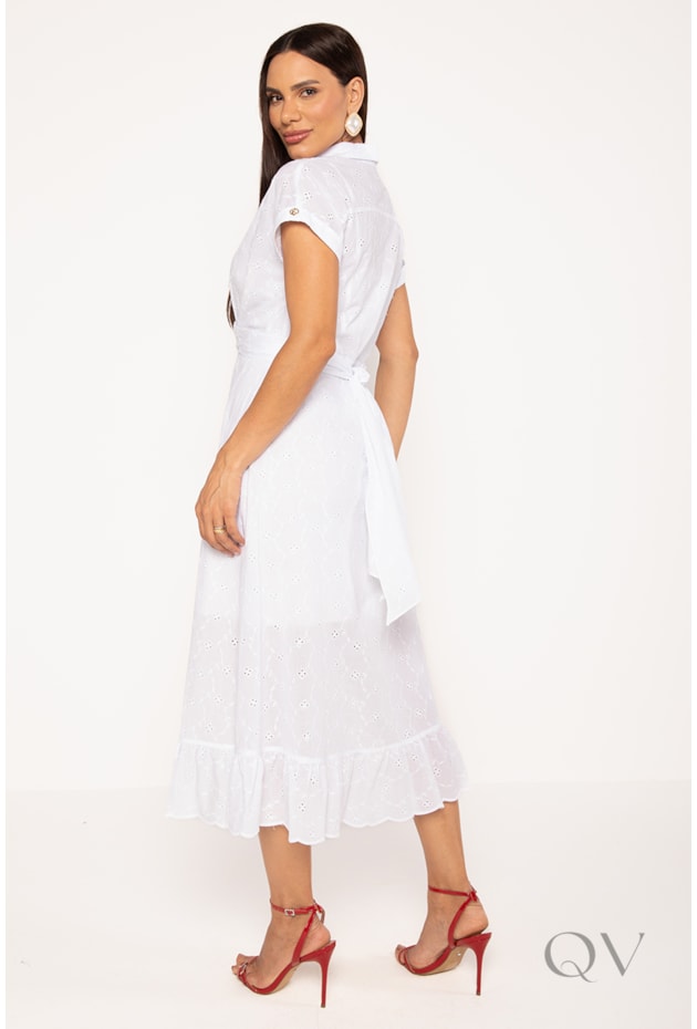 CHEMISE COM MANGA JAPONESA EM LAISE BRANCO - LEKAZIS