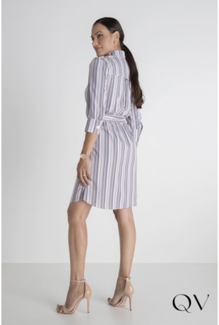CHEMISE LISTRADA COM FAIXA AZUL - LEKAZIS