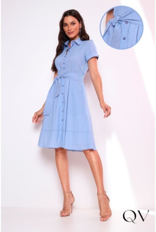 CHEMISE TRICOLINE LISTRADA AZUL - LEKAZIS