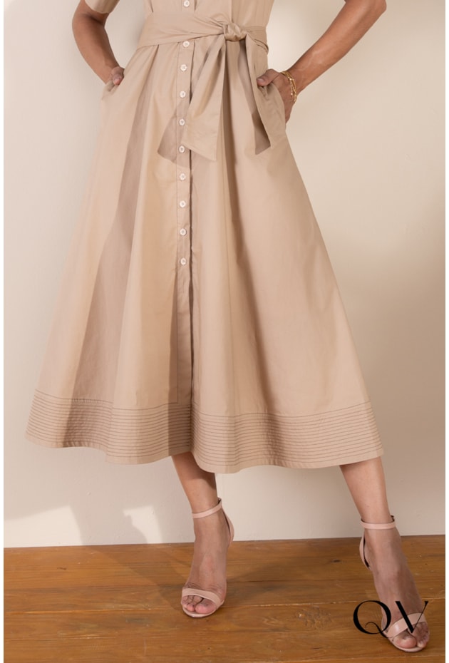 CHEMISIE EM TRICOLINE MAXI MIDI BEGE - LEKAZIS CHEMISIE EM TRICOLINE MAXI MIDI BEGE - LEKAZIS