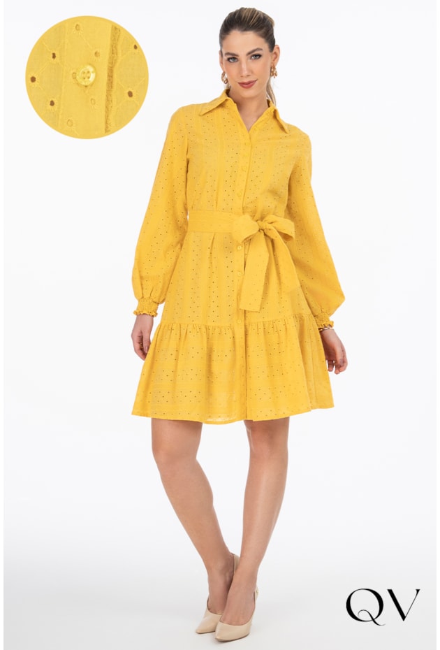 CHEMISIE LAISE BARRADO GODÊ MOSTARDA - VIA TOLENTINO CHEMISIE LAISE BARRADO GODÊ MOSTARDA - VIA TOLENTINO