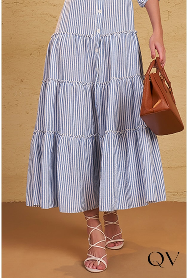 CHEMISIE LISTRADA COM CINTO AZUL - FASCÍNIUS CHEMISIE LISTRADA COM CINTO AZUL - FASCÍNIUS