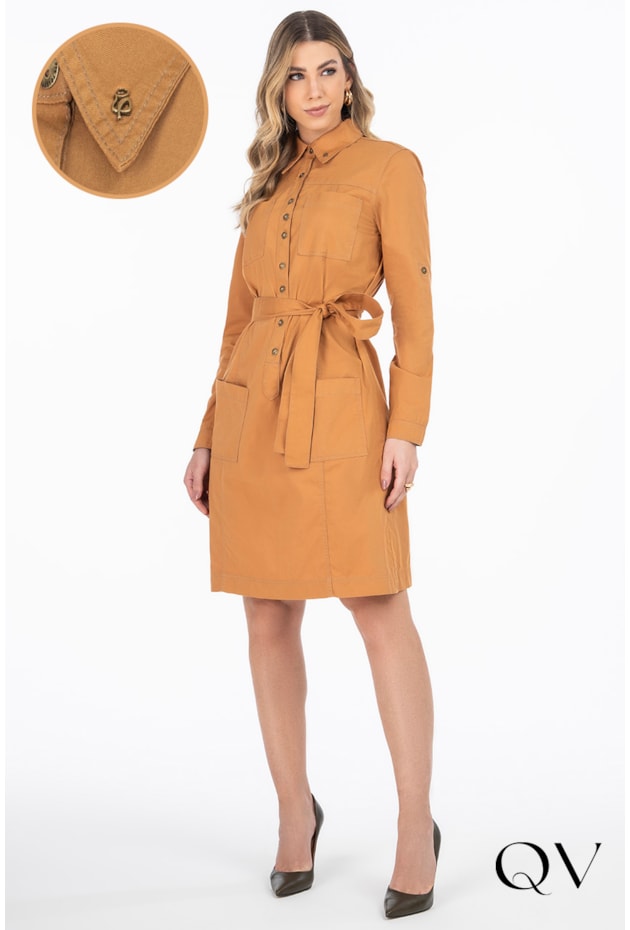 CHEMISIE SARJA COM BOLSOS CARAMELO - VIA TOLENTINO CHEMISIE SARJA COM BOLSOS CARAMELO - VIA TOLENTINO