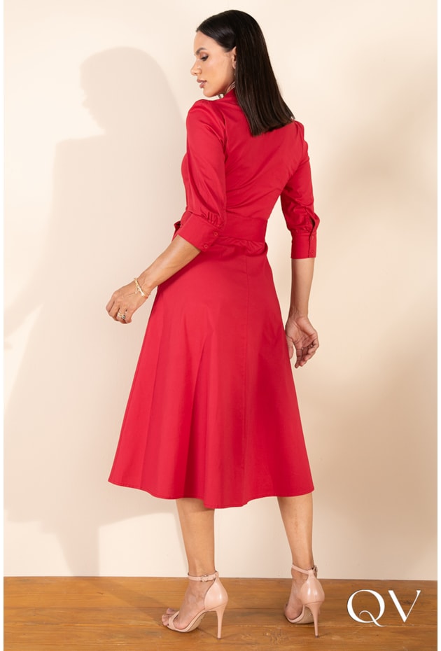 CHEMISIE TRICOLINE COM BOLSOS VERMELHO - LEKAZIS CHEMISIE TRICOLINE COM BOLSOS VERMELHO - LEKAZIS