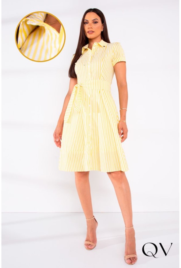 CHEMISIE TRICOLINE LISTRADO AMARELO - LEKAZIS CHEMISIE TRICOLINE LISTRADO AMARELO - LEKAZIS