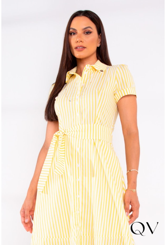 CHEMISIE TRICOLINE LISTRADO AMARELO - LEKAZIS CHEMISIE TRICOLINE LISTRADO AMARELO - LEKAZIS