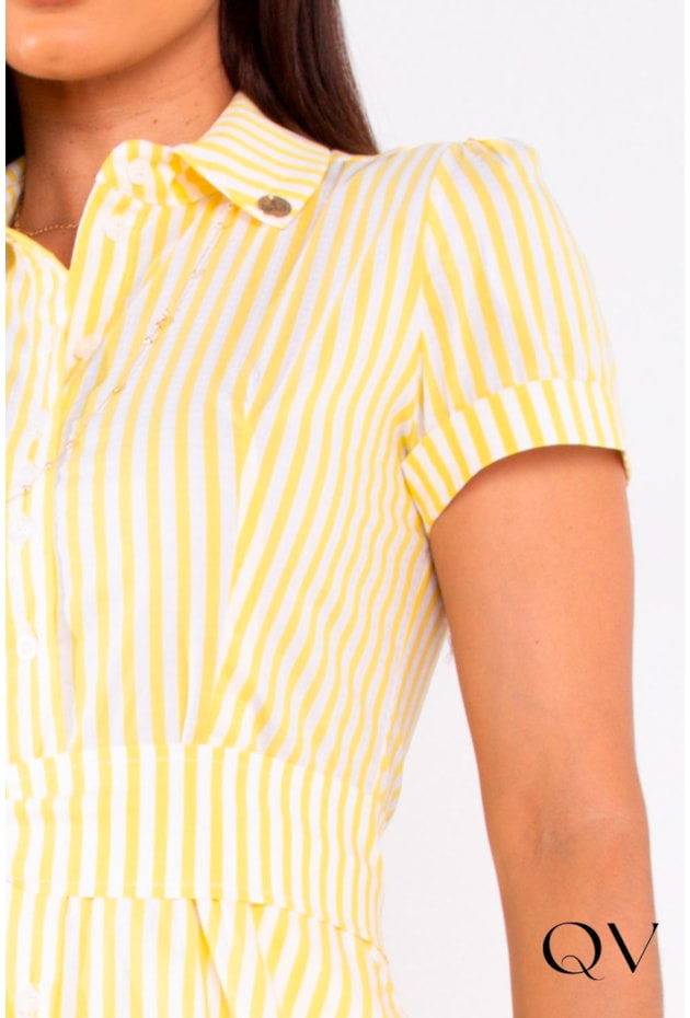 CHEMISIE TRICOLINE LISTRADO AMARELO - LEKAZIS CHEMISIE TRICOLINE LISTRADO AMARELO - LEKAZIS