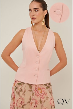 COLETE EM MALHA BLOCK NUDE - LINDA DE MORRER COLETE EM MALHA BLOCK NUDE - LINDA DE MORRER