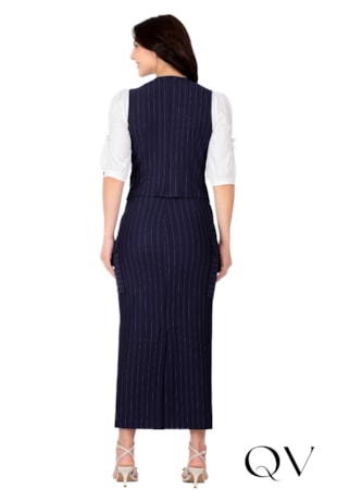 COLETE EM PONTO ROMA RISCA DE GIZ AZUL MARINHO - HAPUK COLETE EM PONTO ROMA RISCA DE GIZ AZUL MARINHO - HAPUK