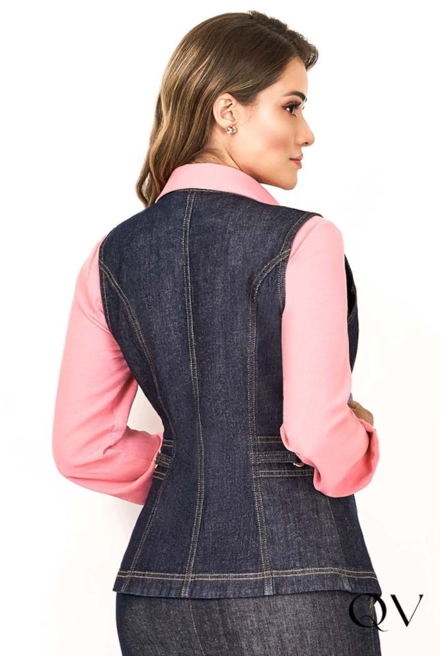 COLETE JEANS FIVELA LATERAL - VIA TOLENTINO COLETE JEANS FIVELA LATERAL - VIA TOLENTINO