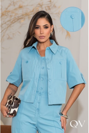 CONJUNTO ALFAIATARIA COM BOTÕES AZUL PETRÓLEO - LUZIA FAZZOLLI CONJUNTO ALFAIATARIA COM BOTÕES AZUL PETRÓLEO - LUZIA FAZZOLLI