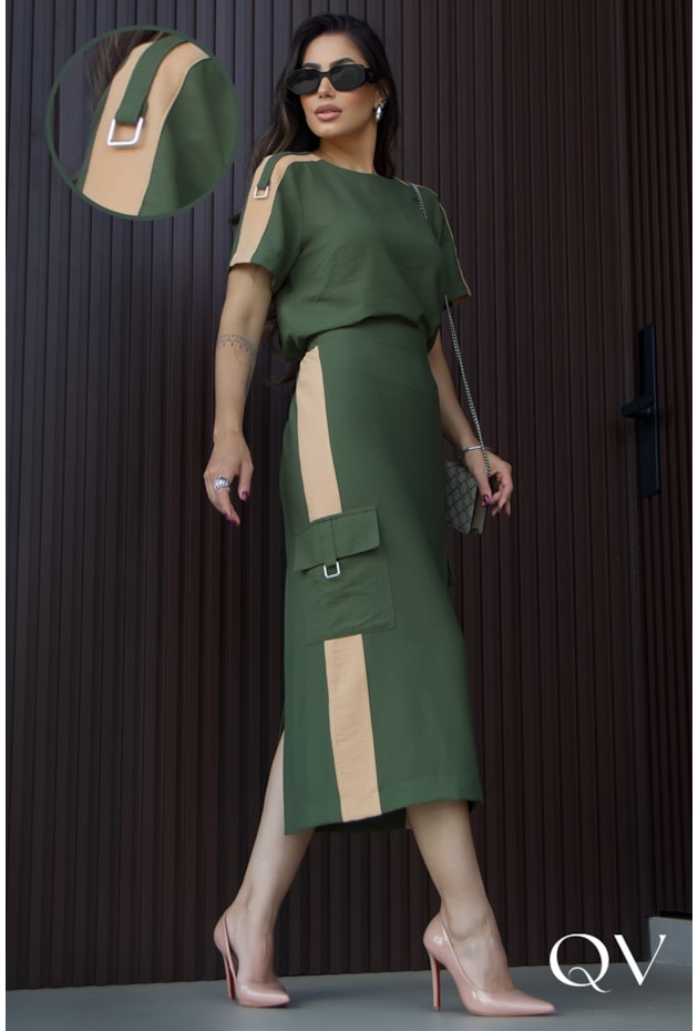 CONJUNTO ALFAIATARIA RETA BICOLOR - LUZIA FAZZOLLI