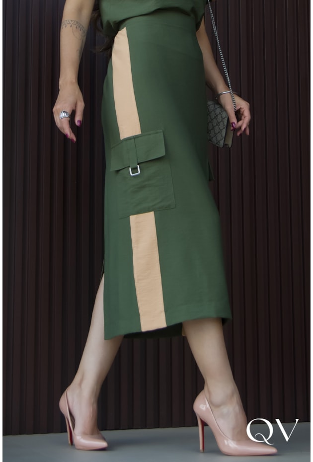 CONJUNTO ALFAIATARIA RETA BICOLOR - LUZIA FAZZOLLI