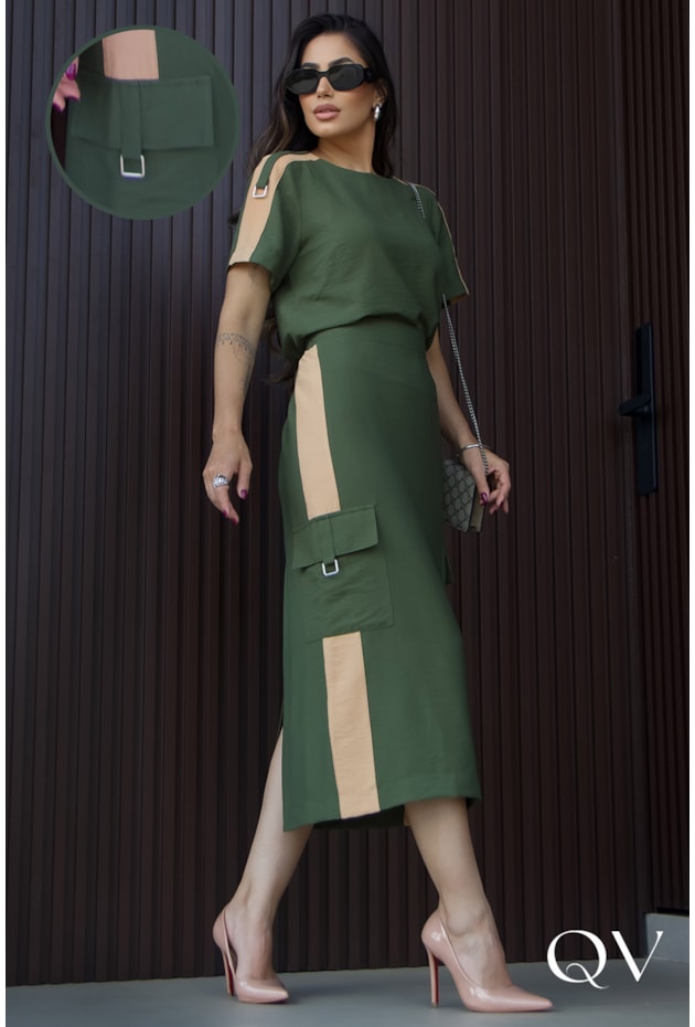 CONJUNTO ALFAIATARIA RETA BICOLOR - LUZIA FAZZOLLI