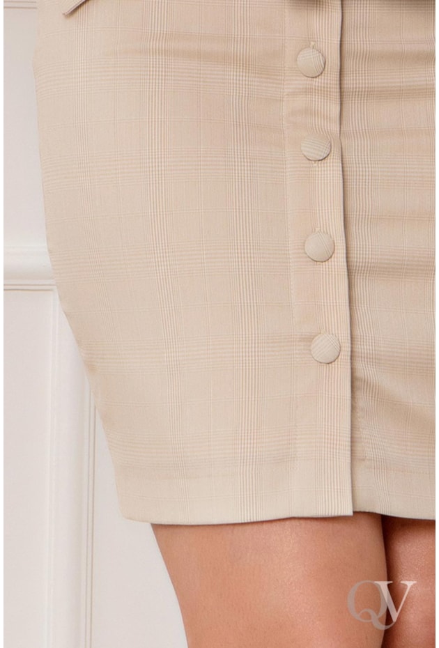 CONJUNTO ALFAIATARIA XADREZ BEGE - PURO SHARMY CONJUNTO ALFAIATARIA XADREZ BEGE - PURO SHARMY