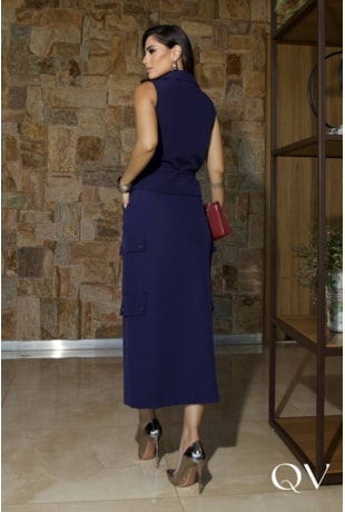 CONJUNTO ALFAIATARIA ZÍPER FRONTAL MARINHO - LUZIA FAZZOLLI CONJUNTO ALFAIATARIA ZÍPER FRONTAL MARINHO - LUZIA FAZZOLLI