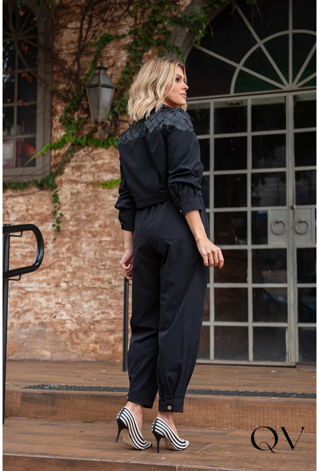 CONJUNTO ALFAIATARIA ZÍPER FRONTAL PRETO - LUZIA FAZZOLLI CONJUNTO ALFAIATARIA ZÍPER FRONTAL PRETO - LUZIA FAZZOLLI