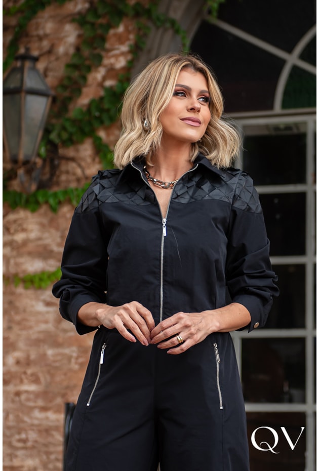 CONJUNTO ALFAIATARIA ZÍPER FRONTAL PRETO - LUZIA FAZZOLLI CONJUNTO ALFAIATARIA ZÍPER FRONTAL PRETO - LUZIA FAZZOLLI