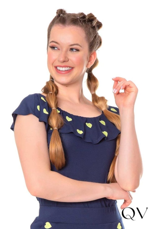 CONJUNTO BABADO E BORDADO CORAÇÃO MARINHO - HAPUK CONJUNTO BABADO E BORDADO CORAÇÃO MARINHO - HAPUK