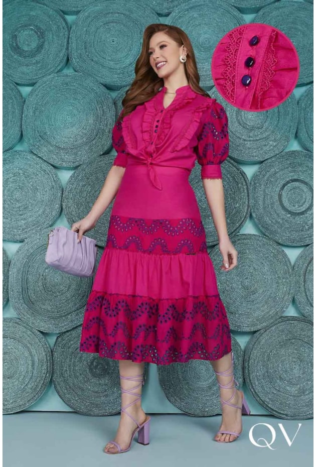 CONJUNTO BORDADO RICHELIEU PINK - FASCÍNIUS CONJUNTO BORDADO RICHELIEU PINK - FASCÍNIUS