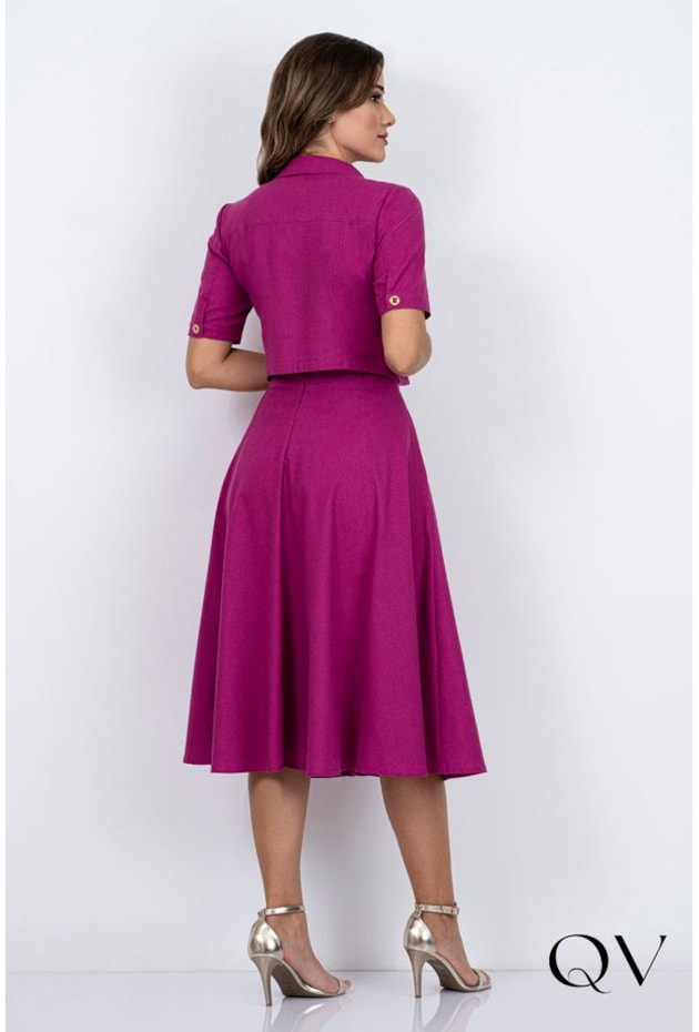 CONJUNTO CASAQUETO MIDI GODÊ FÚCSIA - VIA TOLENTINO CONJUNTO CASAQUETO MIDI GODÊ FÚCSIA - VIA TOLENTINO