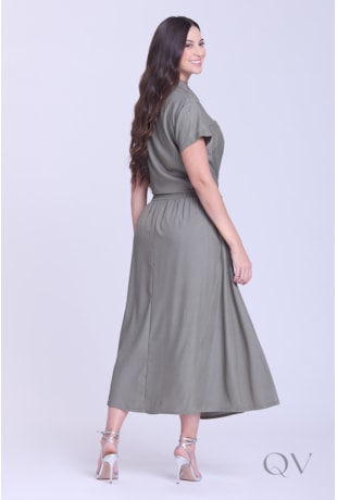 CONJUNTO COM BOTÕES EM TECIDO PLANO VERDE - HAPUK