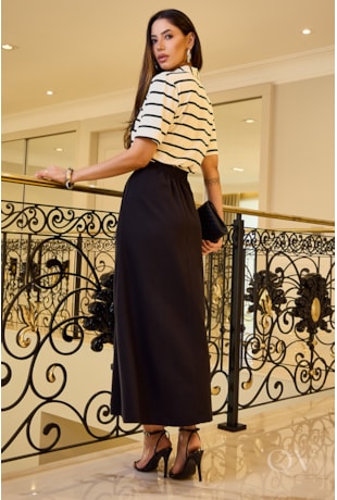 CONJUNTO COMFY EM VISCOLYCRA E MOLETOM LISTRADO - LUZIA FAZZOLLI