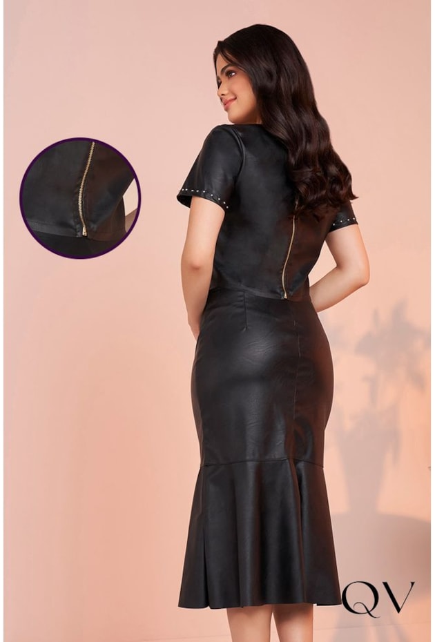 CONJUNTO COURO ECO COM TACHAS PRETO - FASCÍNIUS CONJUNTO COURO ECO COM TACHAS PRETO - FASCÍNIUS
