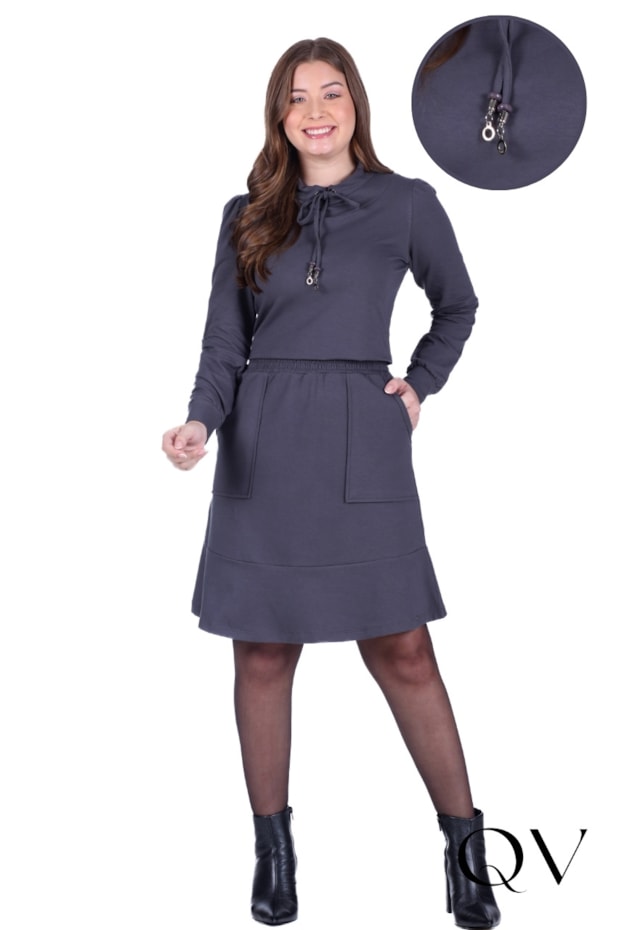 CONJUNTO CURTO EM MOLECOTTON CINZA - HAPUK