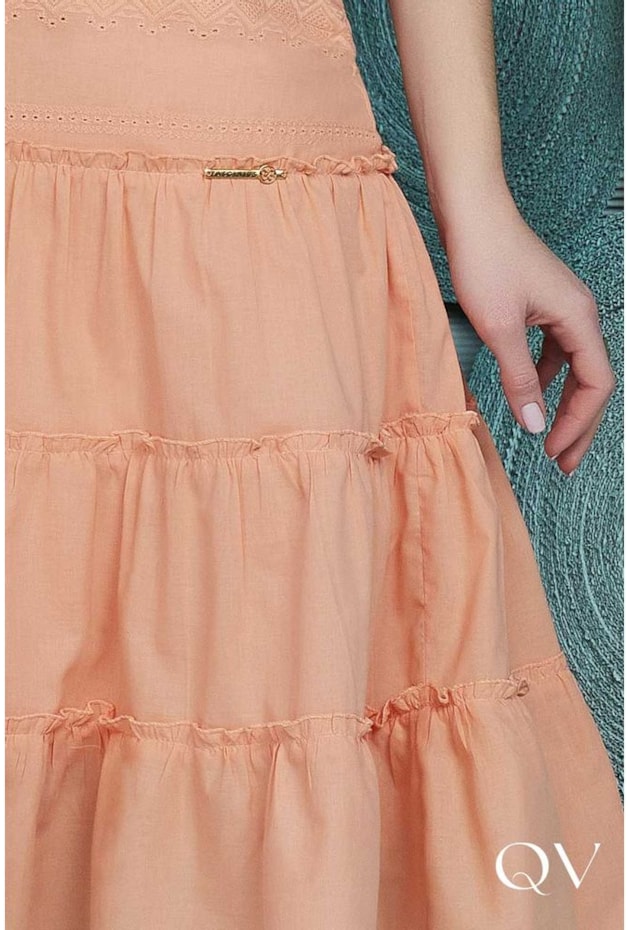 CONJUNTO DE LAISE E BABADOS LARANJA CANDY - FASCÍNIUS