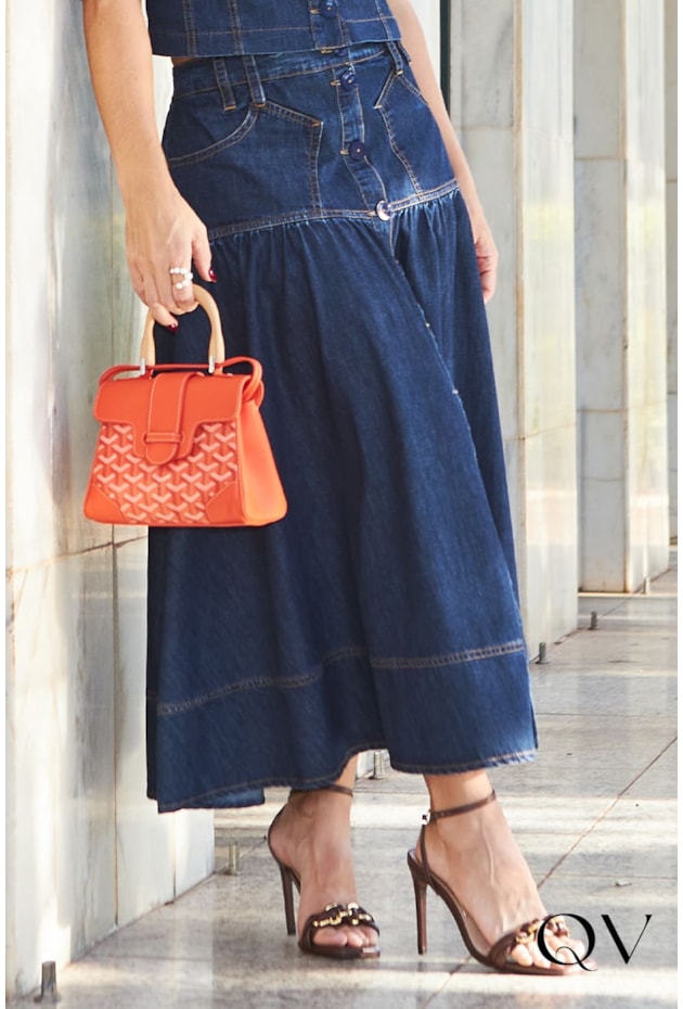 CONJUNTO DENIM MAXI MIDI COM TOP JEANS - LUZIA FAZZOLLI CONJUNTO DENIM MAXI MIDI COM TOP JEANS - LUZIA FAZZOLLI