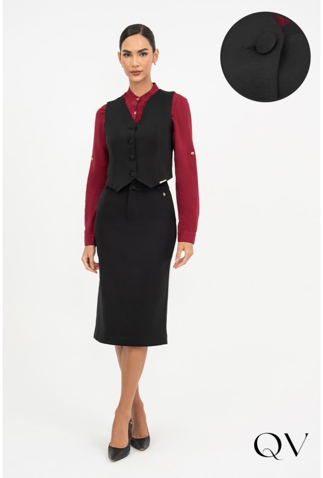 CONJUNTO EM ALFAIATARIA PRETO - VIA TOLENTINO CONJUNTO EM ALFAIATARIA PRETO - VIA TOLENTINO