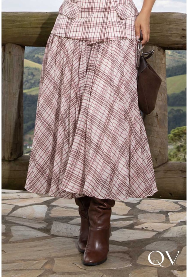 CONJUNTO EM CREPE E CHIFFON ESTAMPADO - LUZIA FAZZOLLI