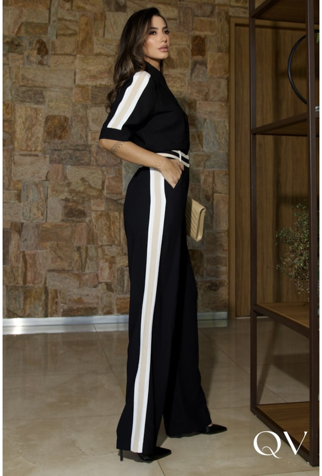 CONJUNTO EM CREPE LEVE POLO PRETO - LUZIA FAZZOLLI CONJUNTO EM CREPE LEVE POLO PRETO - LUZIA FAZZOLLI