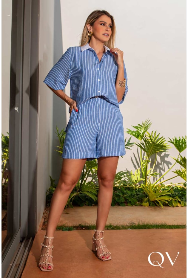 CONJUNTO EM CREPE LISTRADO - LUZIA FAZZOLLI CONJUNTO EM CREPE LISTRADO - LUZIA FAZZOLLI