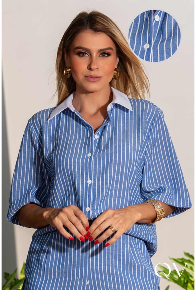 CONJUNTO EM CREPE LISTRADO - LUZIA FAZZOLLI CONJUNTO EM CREPE LISTRADO - LUZIA FAZZOLLI