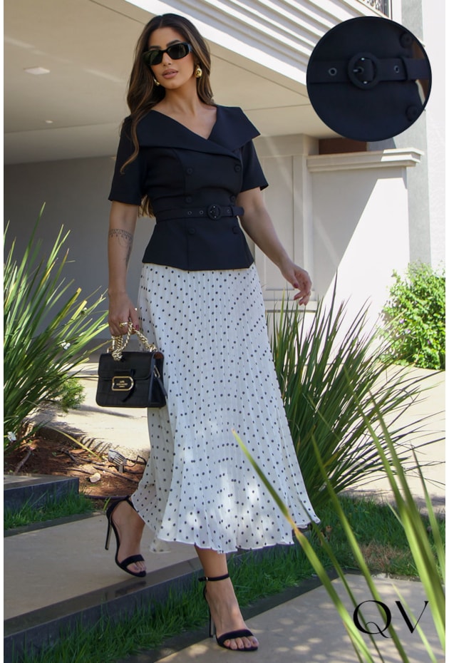 CONJUNTO EM CREPE SAIA PLISSADA PB - LUZIA FAZZOLLI CONJUNTO EM CREPE SAIA PLISSADA PB - LUZIA FAZZOLLI