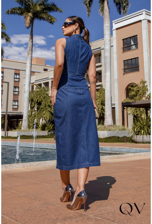 CONJUNTO EM JEANS DENIM AZUL - LUZIA FAZZOLLI CONJUNTO EM JEANS DENIM AZUL - LUZIA FAZZOLLI